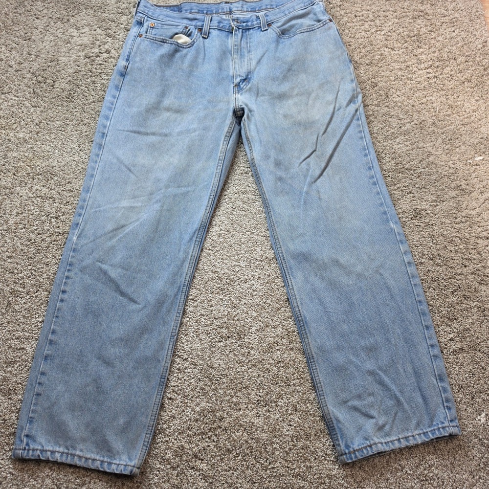 Levi's 550 Relaxed Fit Tapered Leg Mens 36x30 Light Wash Cotton Denim Jeans 90s